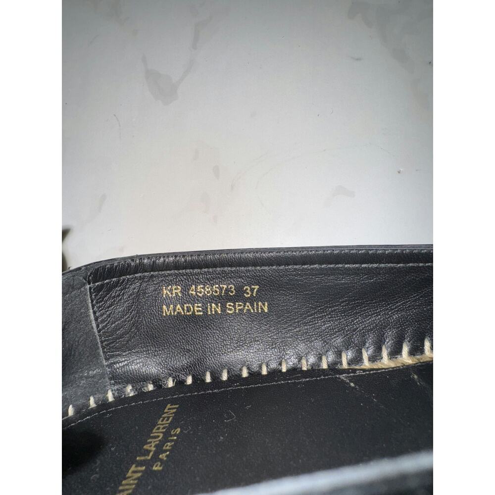 YSL Embossed Logo Leather Espadrilles - Like New - Picture 2 of 4